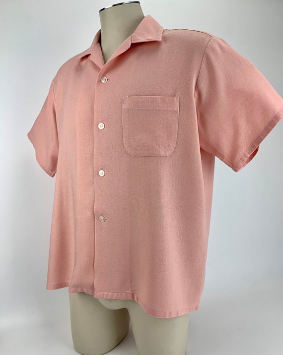 Rare... 1950's Powder Pink Shirt - ART VOGUE of CA
