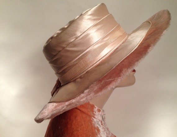 1900-1920's Silk FUR-FELT HAT - Authentic Vintage… - image 5