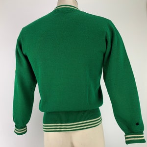 1965 Varsity Lettermans Sweater Embroidered W Patch V-Neck Pullover All Worsted Wool Men's Size Medium image 8