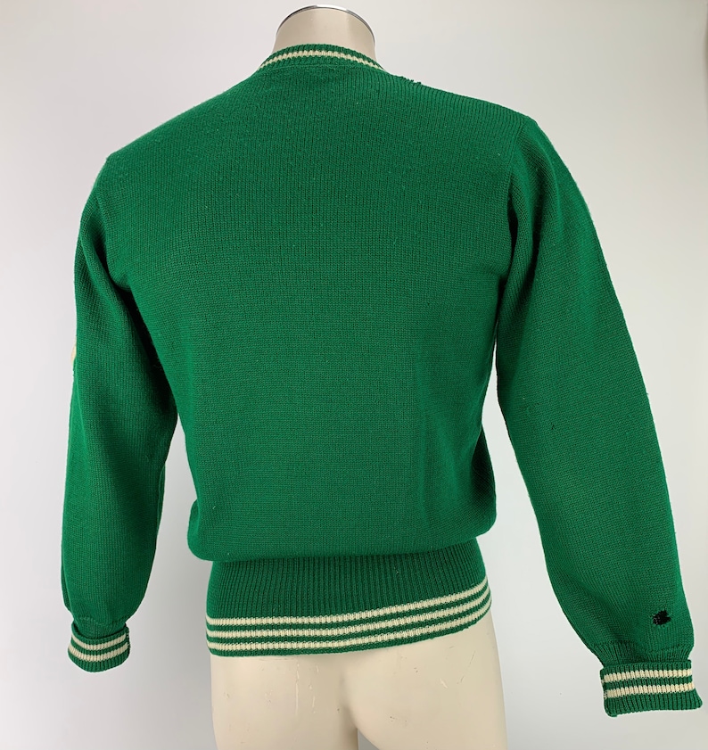 1965 Varsity Lettermans Sweater Embroidered W Patch V-Neck Pullover All Worsted Wool Men's Size Medium image 8