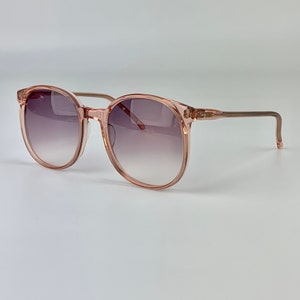 1980&#39;S Oversized Sunglasses with Pink Lenses - by COLORS IN OPTICS - Blush Colored Plastic Frames - Unisex