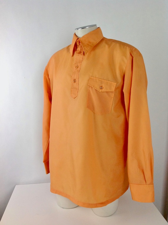 1960'S Nylon WINDBREAKER - Bright Orange Pullover 
