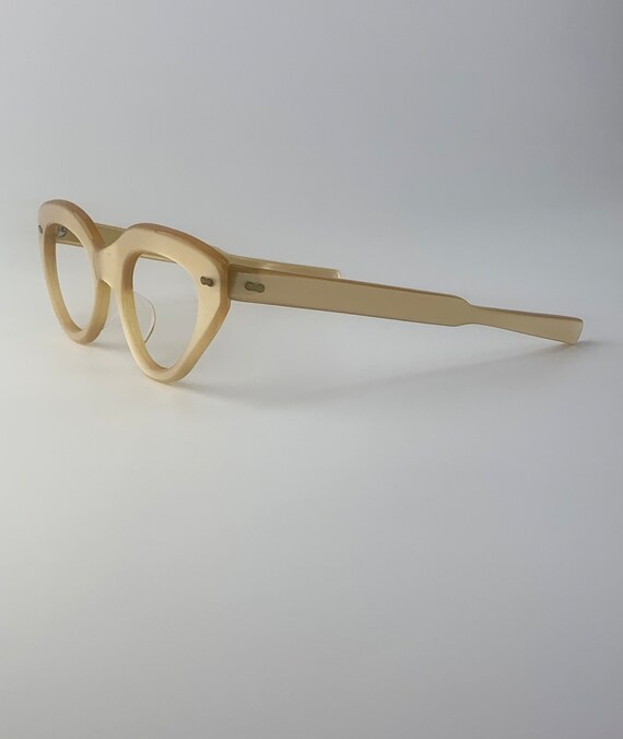 Vintage 1950'S Cat Eye Glasses - Light Gold Color… - image 5