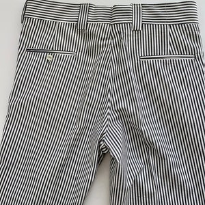 1970'S Striped Seersucker Trousers Gray & White Wide Waistband and Wide Belt Loops 36 Inch Waist DeadStock image 8