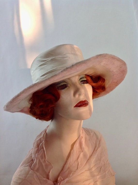 1900-1920's Silk FUR-FELT HAT - Authentic Vintage… - image 4