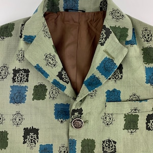 1960'S Young Boy's SportCoat Cool Print in Polished Cotton 3 Button Closure Satin Lined Metal Buttons image 6