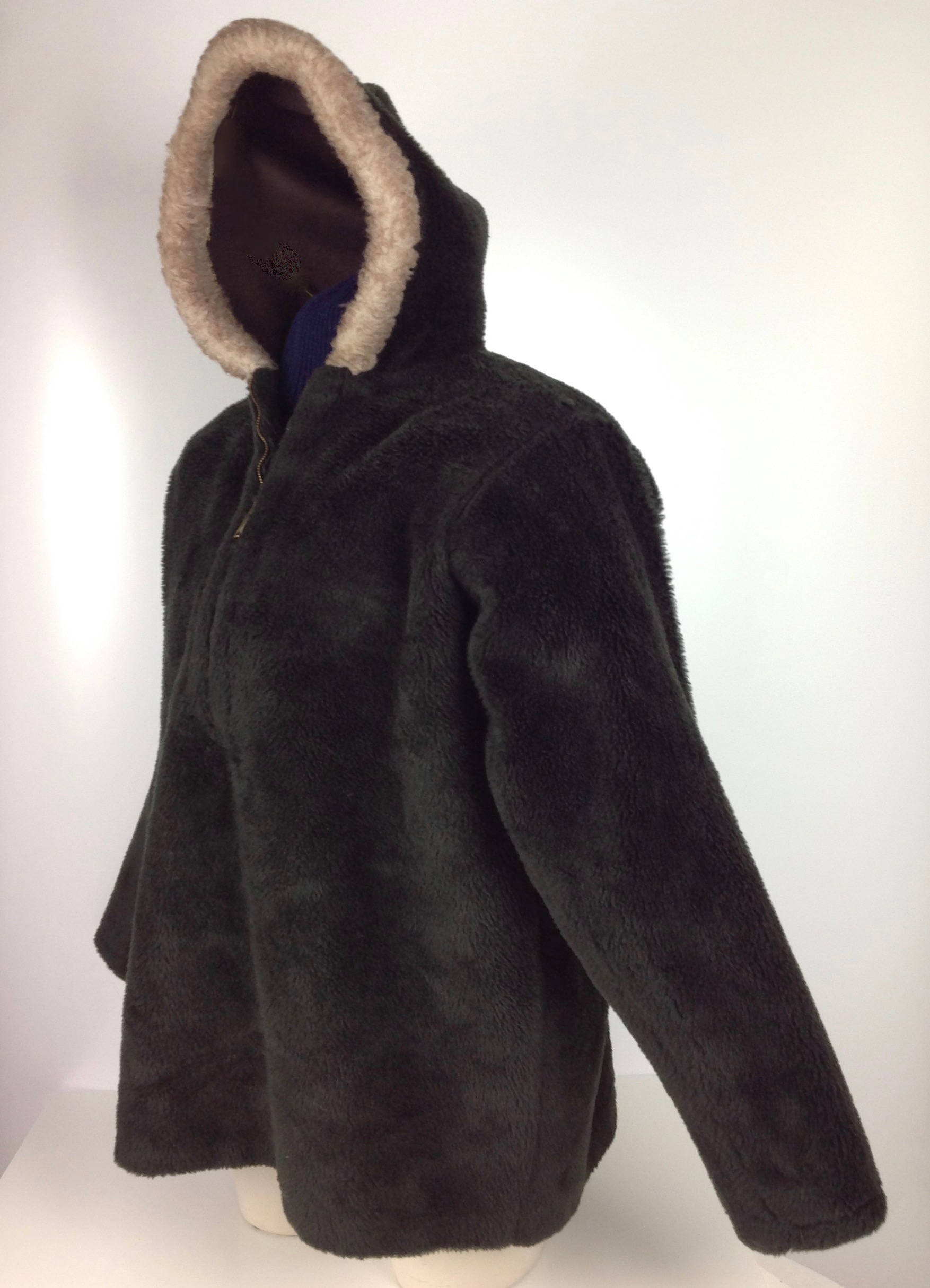 faux fur campus half zip pullover