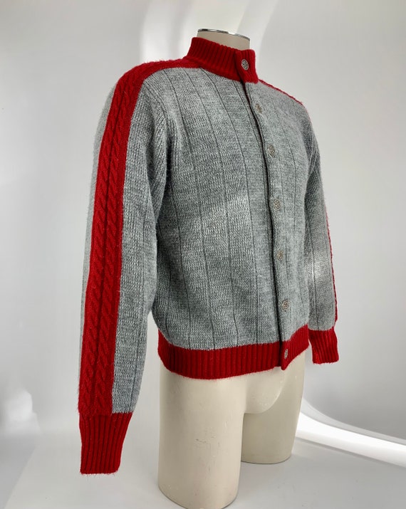 1960's MOD Ski Sweater - PURITAN Label - Gray wit… - image 2