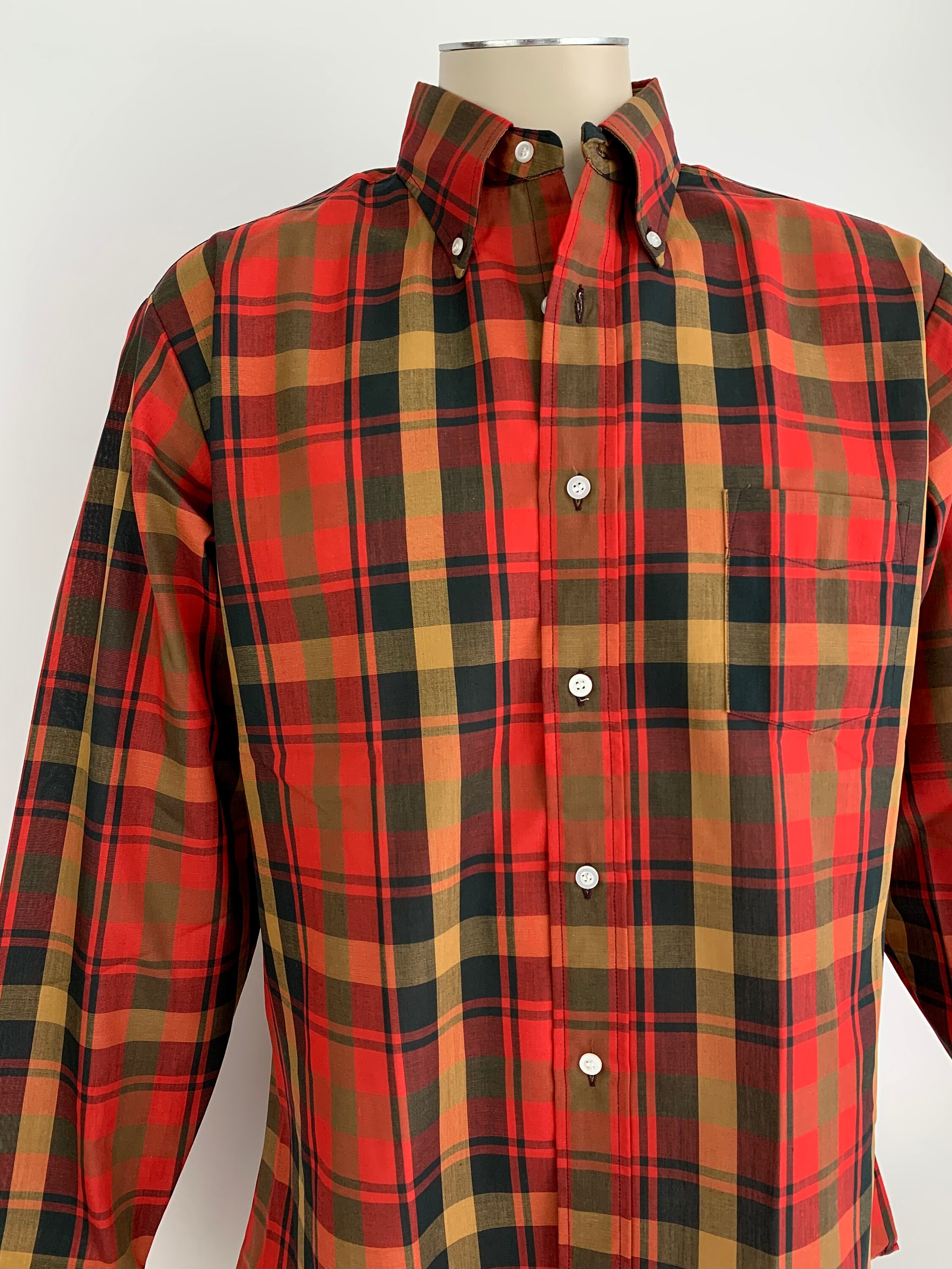 Early 1960's NOS Shadow Plaid - Mcgregor Label - Poly/cotton
