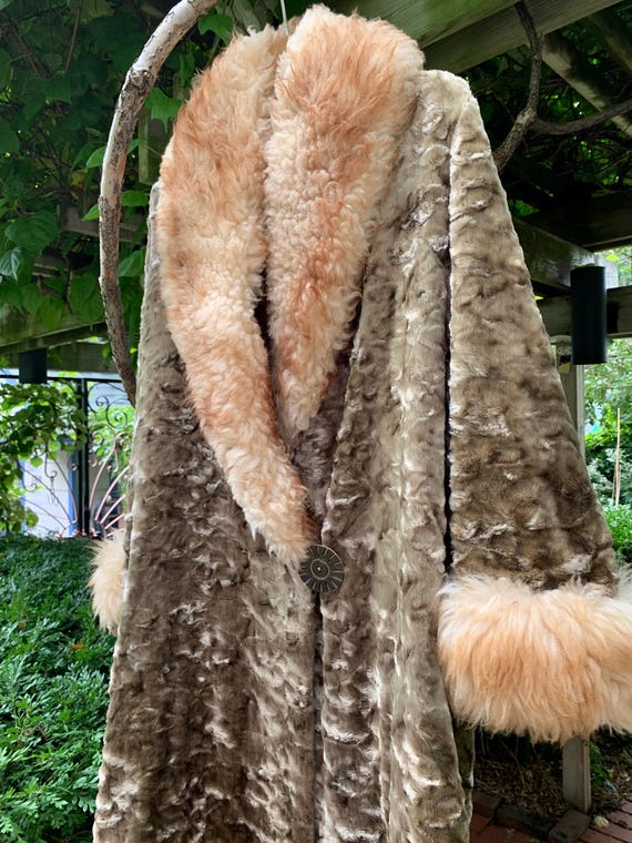 Rare Find 1920 s Faux Fur Coat With Natural Fur Trim Cocoon Fur Wrapped Great Gatsby Size Small Plus Some Etsy