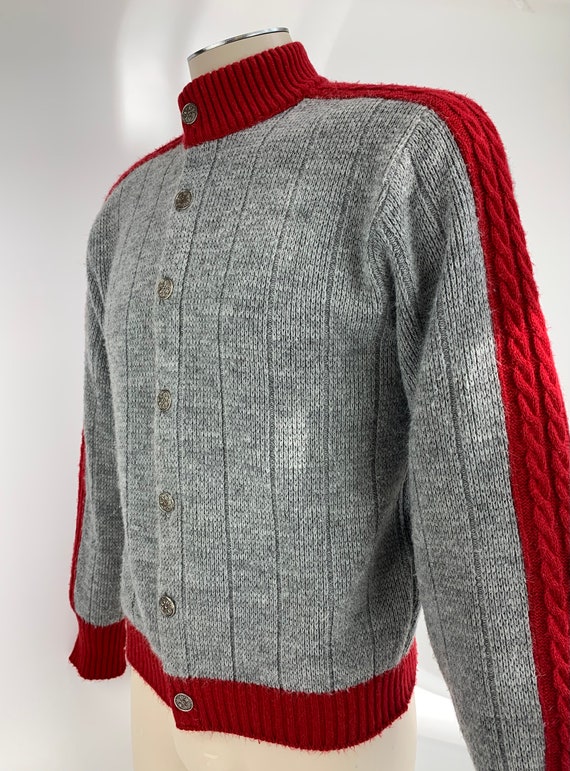 1960's MOD Ski Sweater - PURITAN Label - Gray wit… - image 7