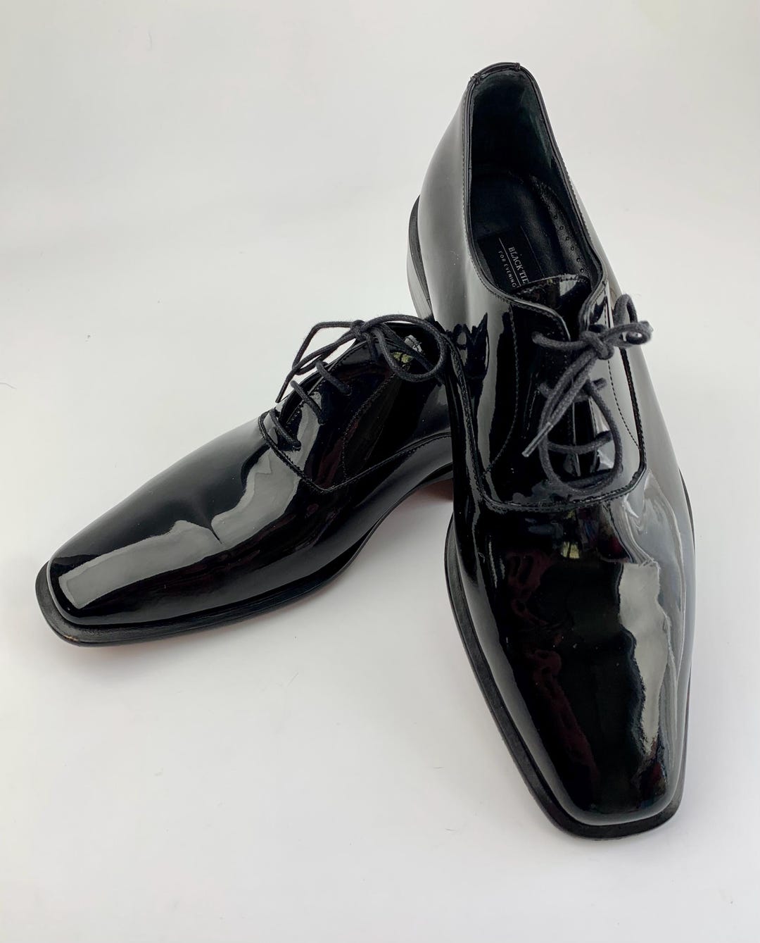 Vintage Patent Leather Dress Shoes - Made in ITALY - Quality Leather lined with Leather Soles - Men's Size 42