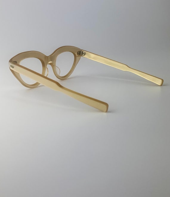 Vintage 1950'S Cat Eye Glasses - Light Gold Color… - image 6