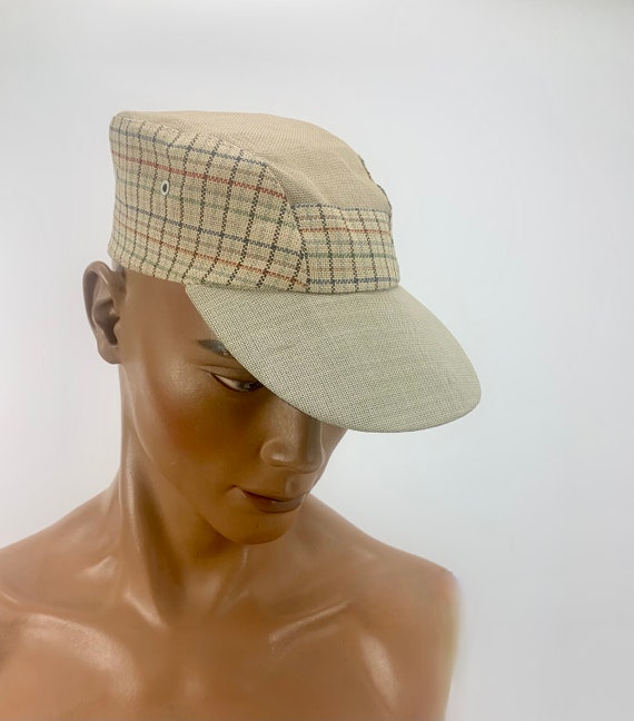 1950'S-60'S CAP - Woven Straw-Like Fabric - Made … - image 9