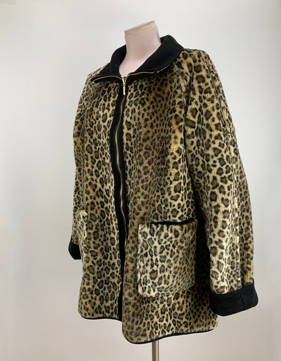 Retro leopard print plush short coat