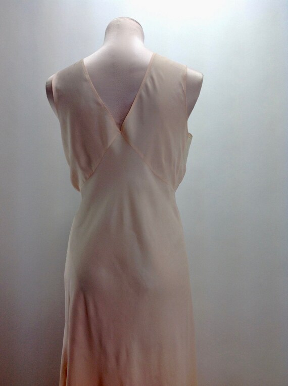 1940'S Bias-Cut Negligee - Rayon in Light Peach -… - image 7