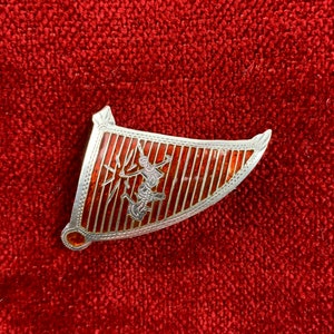1940&#39;S SIAM Brooch or Pendant - Sterling Silver - Filigree and Red Enamel  - Traditional Goddess Dancer