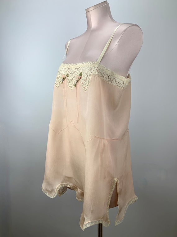 1920'S Teddie - All Silk with Fine Lace Details -… - image 1