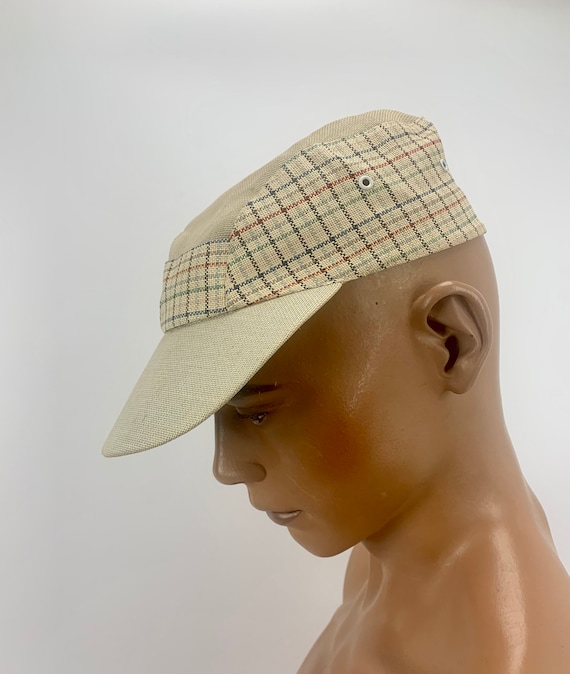 1950'S-60'S CAP - Woven Straw-Like Fabric - Made … - image 8