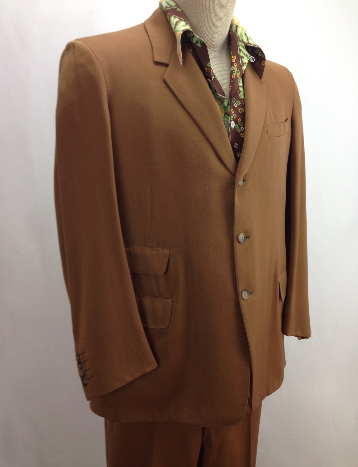 1950's GABARDINE SUIT / Wool Gabardine / Light Chocolate | Etsy