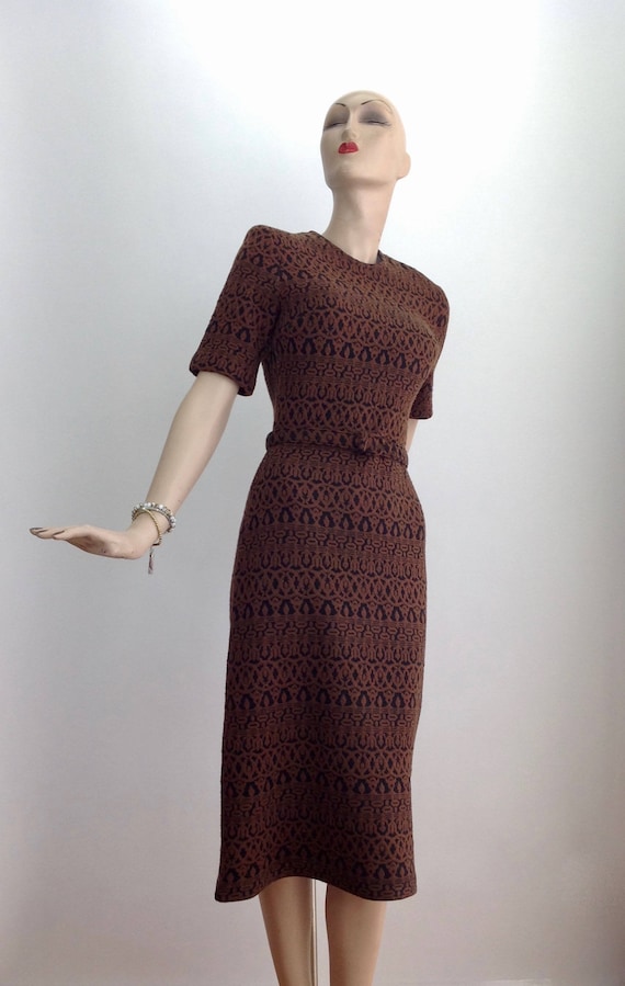 1950's Wiggle Dress - Soft MERINO Wool - CATALINA