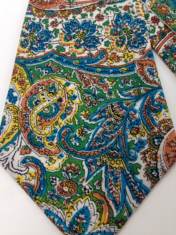 1950'S PAISLEY TIE - Vivid Colored Pattern - All … - image 2