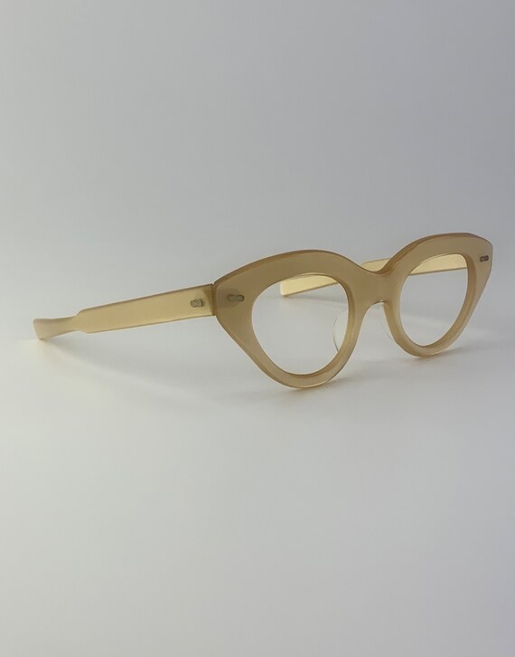 Vintage 1950'S Cat Eye Glasses - Light Gold Color… - image 8