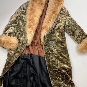 Rare Find 1920's Faux Fur Coat with Natural Fur Trim Cocoon Fur Wrapped Great Gatsby Size Small plus some image 10