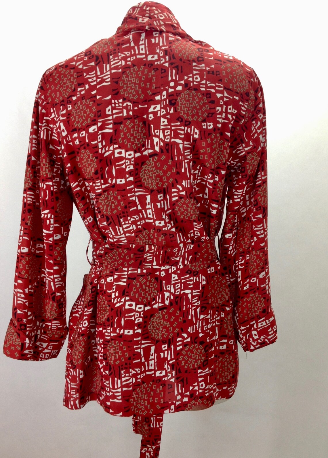1940'S Lounge Robe Silky Rayon Printed Fabric 3 Patch Etsy
