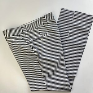 1970'S Striped Seersucker Trousers Gray & White Wide Waistband and Wide Belt Loops 36 Inch Waist DeadStock image 6