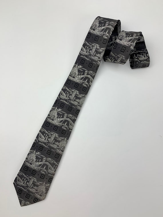 1950'S-60'S Venice, Italy Tie - Silk and Rayon Bl… - image 2