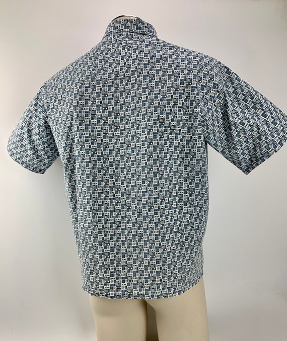 1960's Shirt - All Cotton - FINK Label - Tiny Blu… - image 7