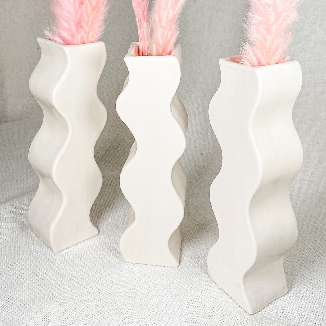 White Wavy Vase Handmade Ceramic Vase Etsy