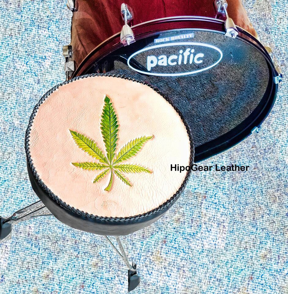 Robust Leather Drum Throne Cover Cannabis Drummers Seat Green Etsy