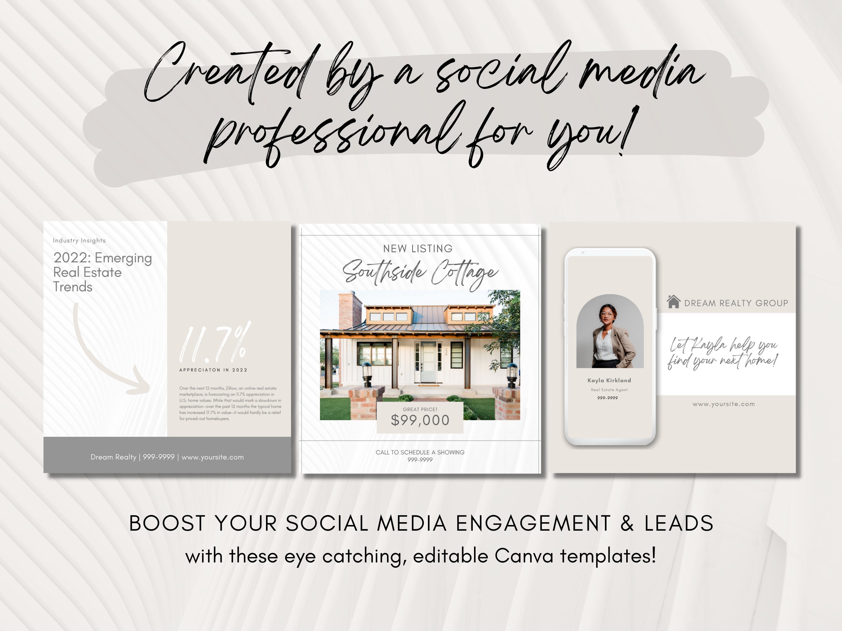 100 Real Estate Instagram Posts and Stories | Social Media Feed Layout ...