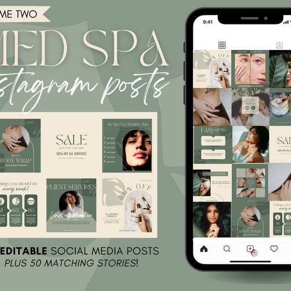 Mรฉdical spa social media templates Etsy France Med Spa Social Media Calendar