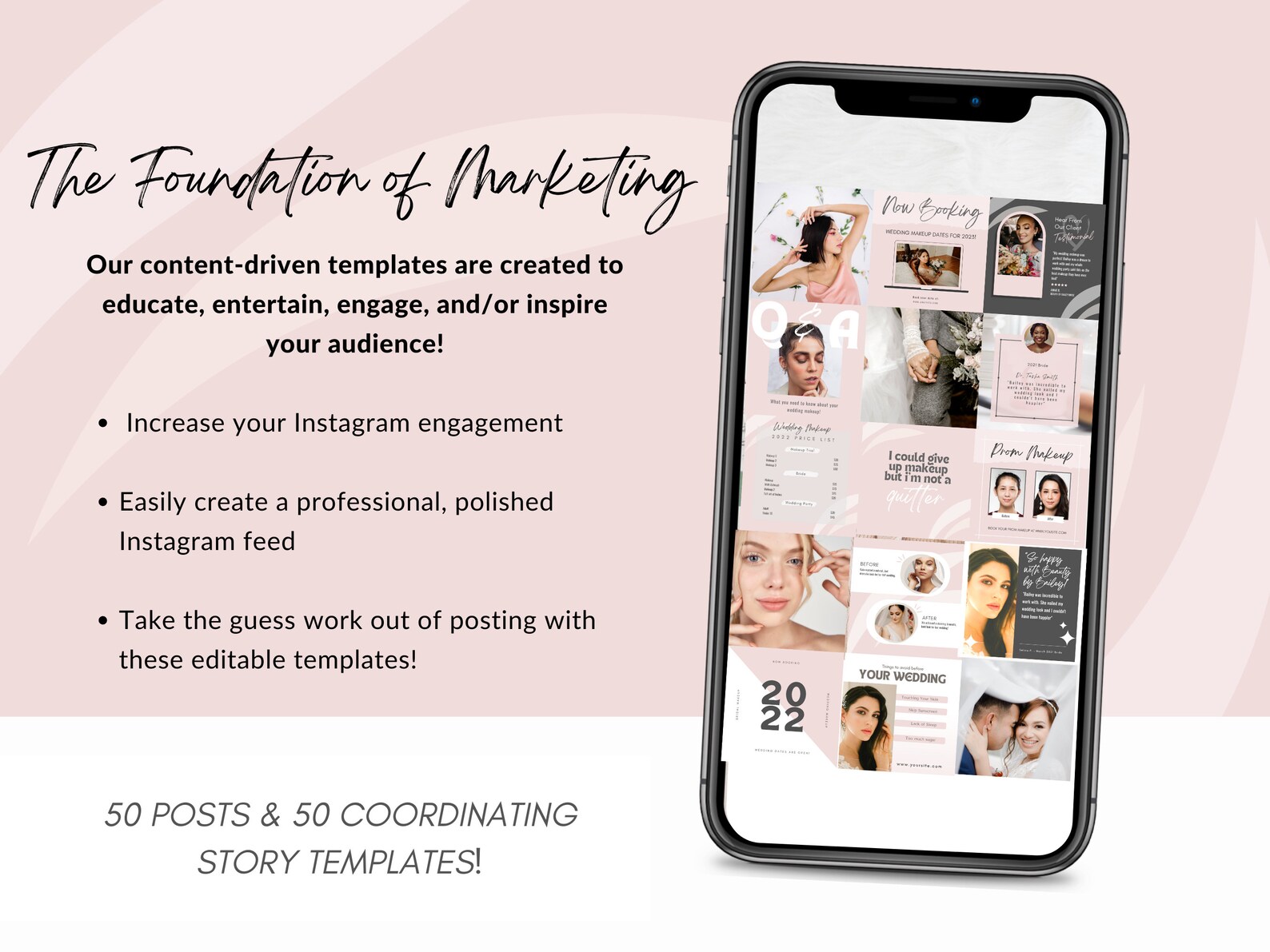 100 Makeup Artist Instagram Post Story Quote Templates for Canva ...