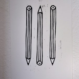 handmade pen woodcut pencil image 1
