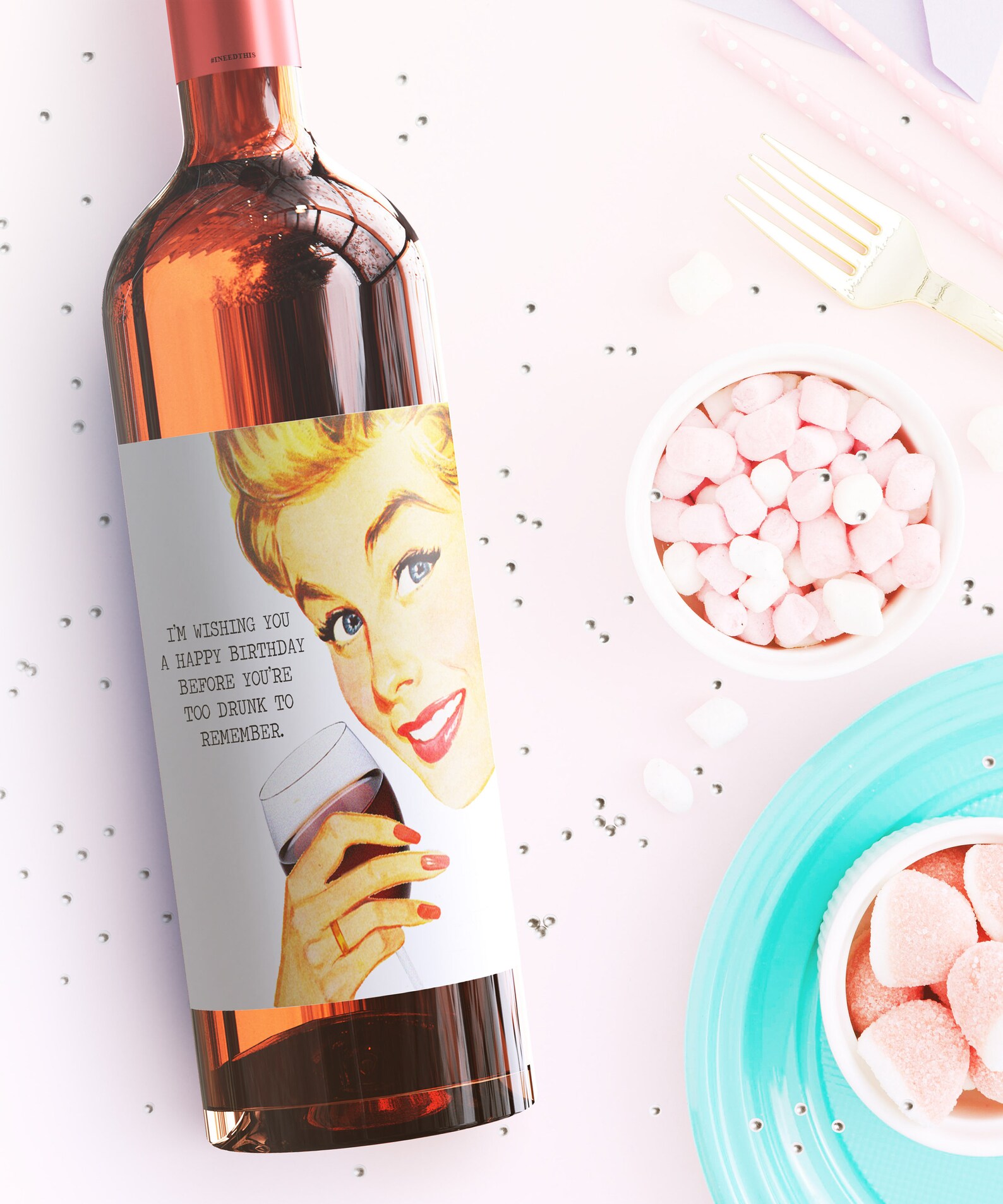 Funny Birthday Wine Label Wine Bottle Label Funny Birthday Etsy