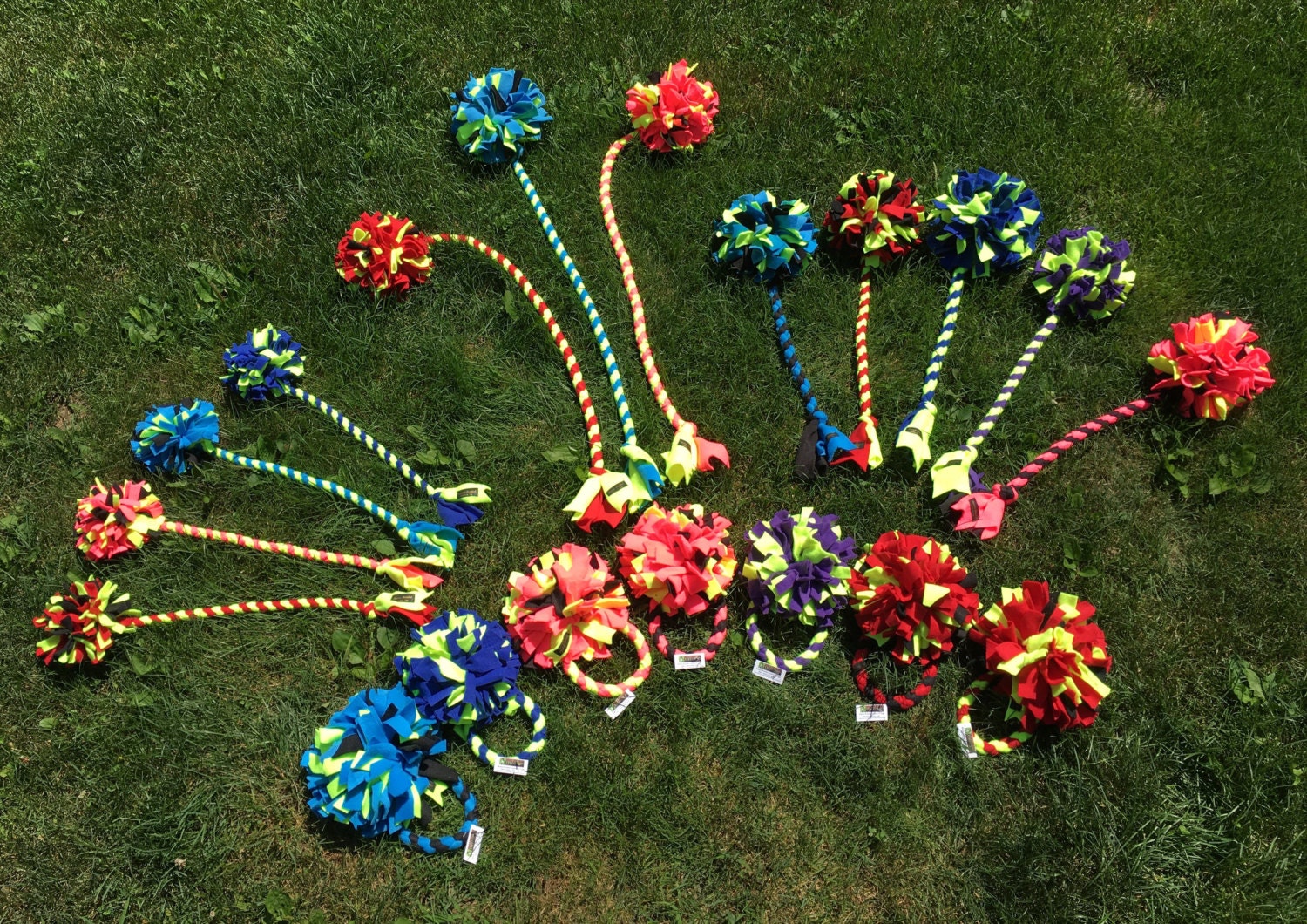 PUFF Ball Tug Fleece Fringed puff Balls in 2 Etsy