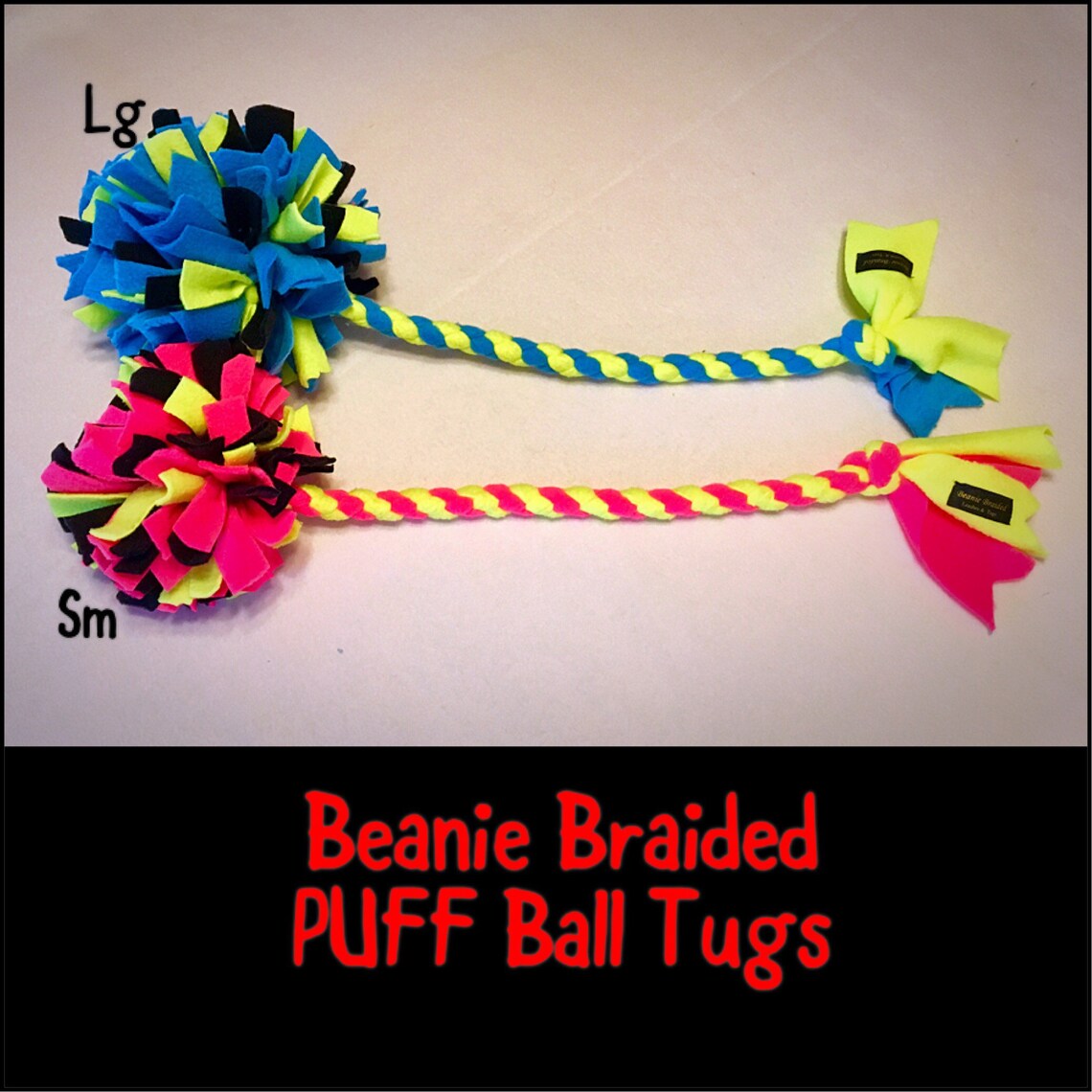 PUFF Ball Tug Fleece Fringed puff Balls in 2 Etsy