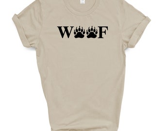 WOOF Bear Paws T Shirt - Gay Bear Pride Sand