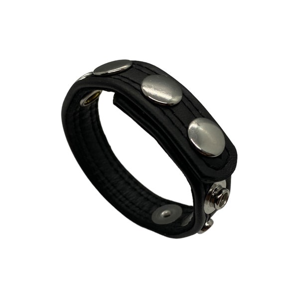 Garment Leather Speed Snap Cockring - Nickel Snaps