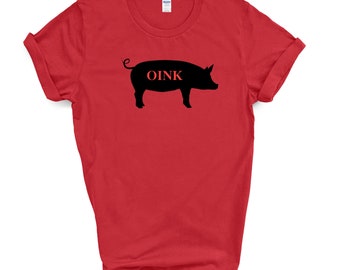 T-shirt rouge PIG OINK