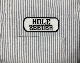 Embroidered Iron/Sew on  H*le Seeder Patch 3-3/4"x1-1/2"