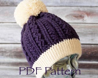 CROCHET PATTERN - Textured Twists Hat - (PDF File)