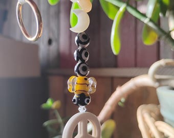 Bumblebee Car Charm  –  Abundance Stone  Rearview Mirror Hanging