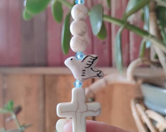 Faith Car Charm - Cross Pendant Accessory for Rearview Mirror