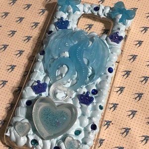 Samsung Galaxy S6  blue glow in the dark Dragon decoden phone case.