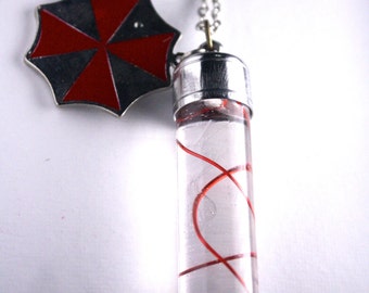 Collar con colgante de cápsula del virus T inspirado en Resident Evil (Elige el color)
